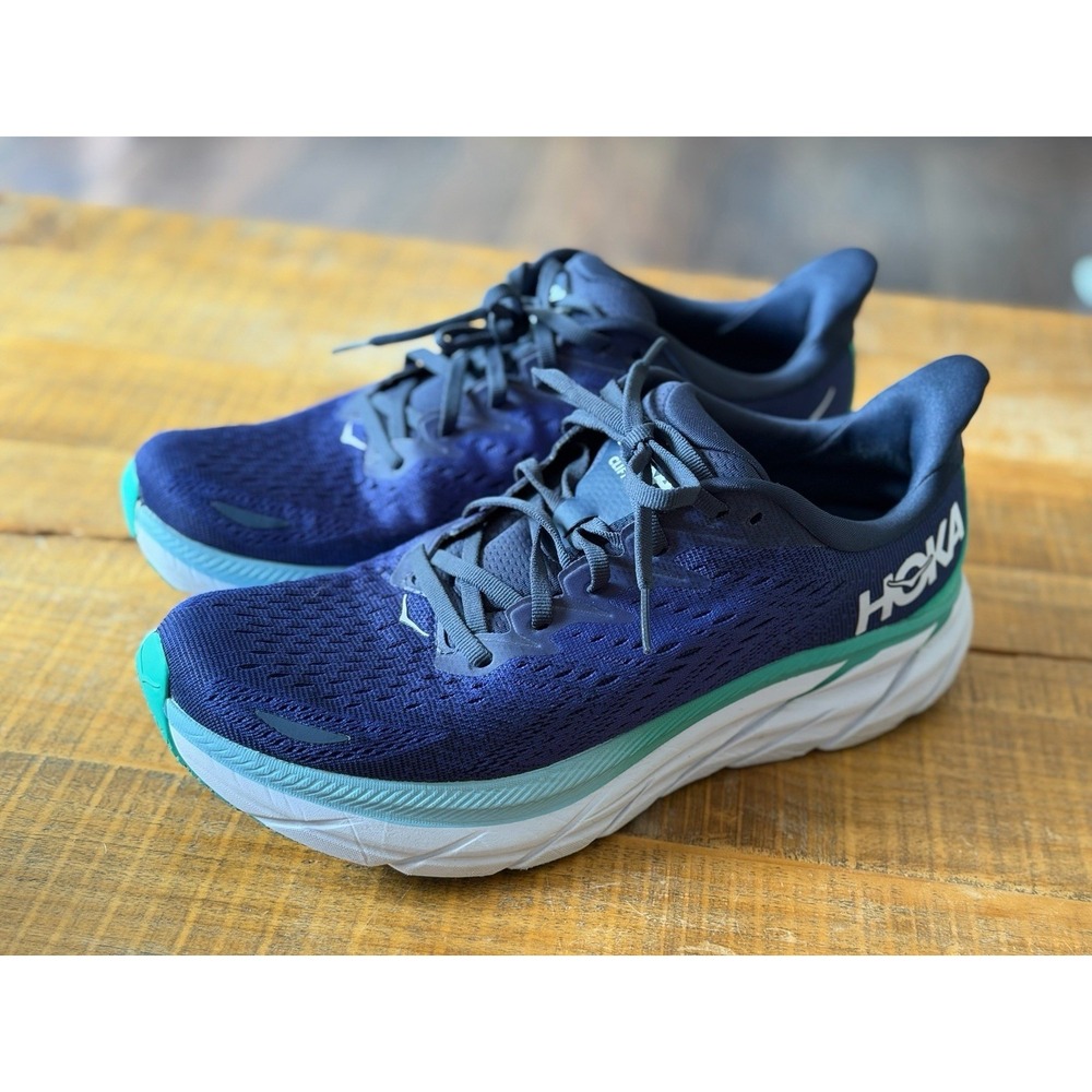 Hoka One One Clifton 8 Running Shoes Womens Size 9.5B Blue 1119394 OSBB